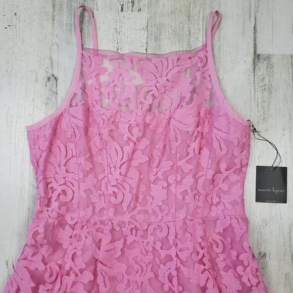 NWT Nanette Lepore Pink A-Line Mini Beach Breeze Petal Dress Women's Size 10 - Picture 2 of 11